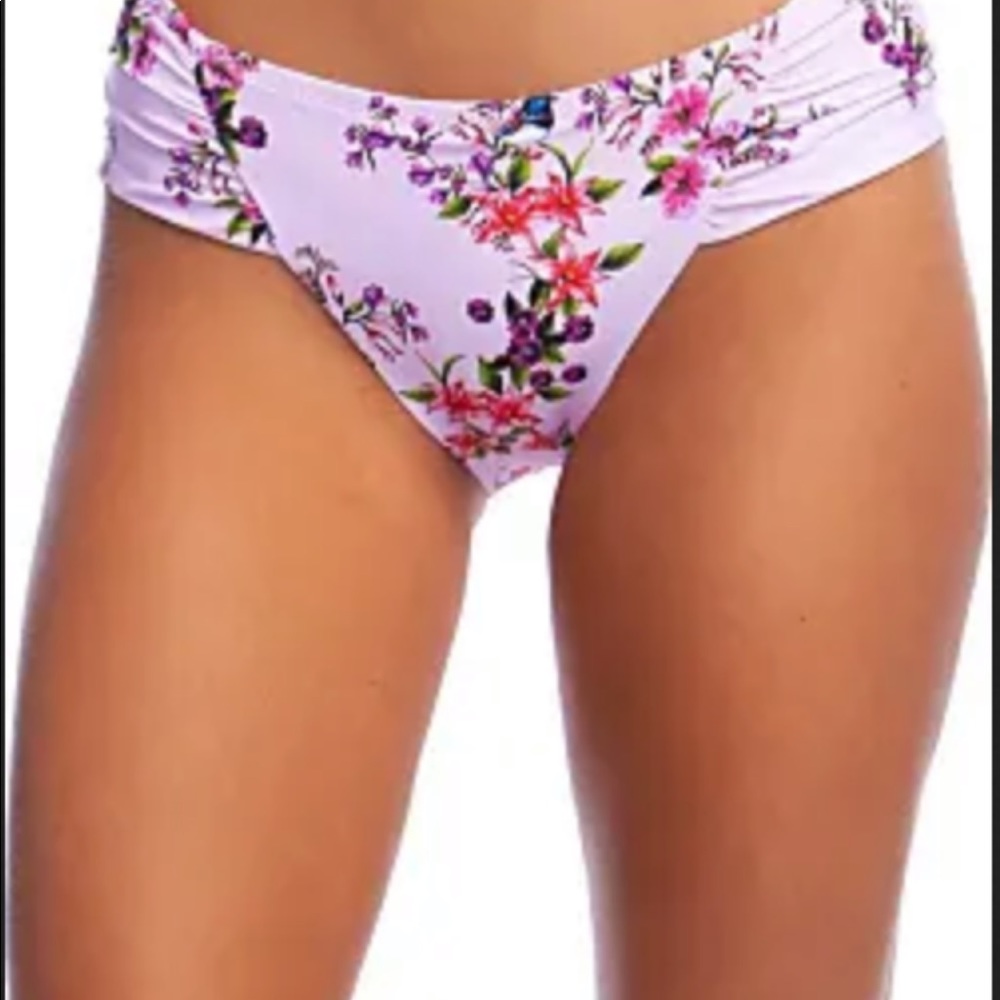 nanette lepore floral swim bottom bikini purple pink hipster separates 12